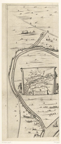 Siege of Schenckenschans (left leaf), 1635, Willem Hondius, 1635 Canvas Print