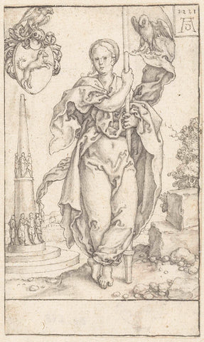 Charity, Heinrich Aldegrever, 1551 Canvas Print