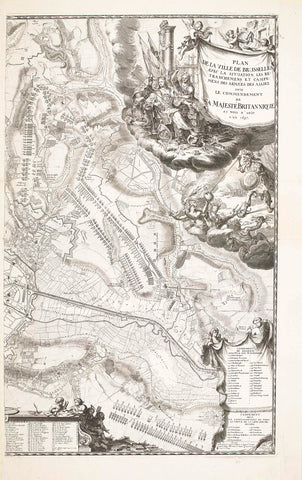 Siege of Brussels (right half), 1697, Jacobus Harrewijn, 1697 Canvas Print