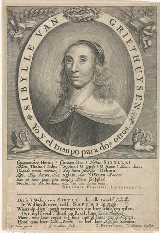 Portrait of Sibylle van Griethuysen, Jacob van Meurs, 1651 Canvas Print