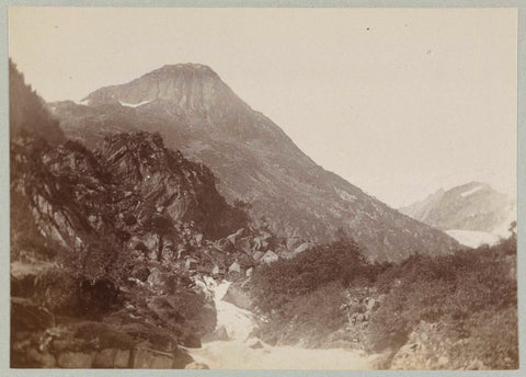 Mountain landscape in Norway, Paul Güssfeldt (attributed to), 1889 Canvas Print