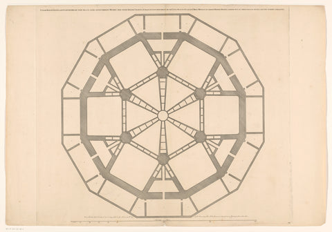 Floor plan with the second layer of a domed church for the Botermarkt in Amsterdam, Daniël Stopendaal (possibly), c. 1700 - 1705 Canvas Print