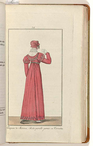 Elegantia, or magazine of fashion, luxury and taste for women, March 1809, No. 74: Chapeau de Mérinos..., anonymous, 1809 Canvas Print