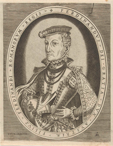 Portret van Ferdinand II van Tirol, Pieter van der Heyden, c. 1540 - 1564 Canvas Print