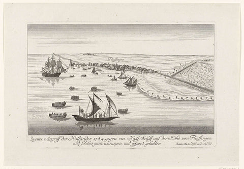 Encirclement of the imperial brik near Vlissingen, 1784, anonymous, 1784 Canvas Print