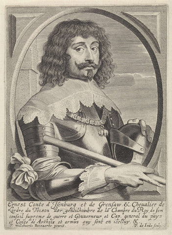 Portrait of Ernst, Count of Isenburg, Pieter de Jode (II), 1628 - 1670 Canvas Print