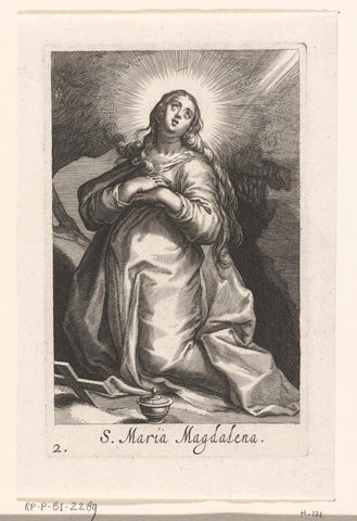 Saint Mary Magdalene as hermit, Boetius Adamsz. Bolswert, 1619 Canvas Print