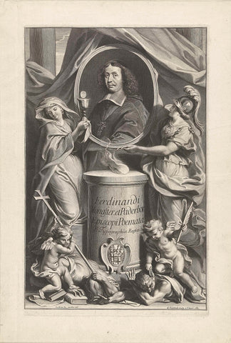 Portrait of Ferdinand von Fürstenberg, Gerard Edelinck, 1683 Canvas Print