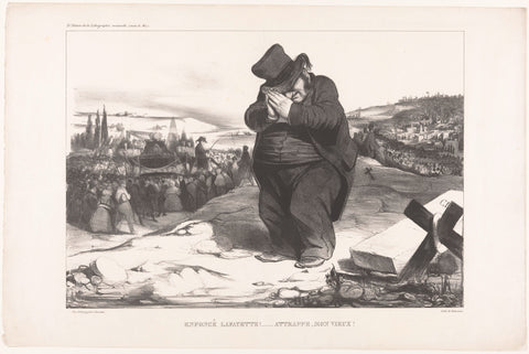 Caricature of King Louis Philippe I of France as undertaker, Honoré Daumier, 1834 Canvas Print