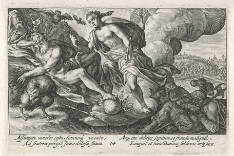 Juno seduces Jupiter, Crispijn van de Passe (I), 1613 Canvas Print