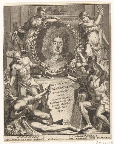 Title page of the Europische Mercurius, 1705, Pieter Sluyter, 1705 Canvas Print