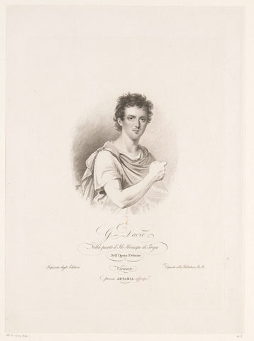 Portrait of the opera singer Giovanni David, Leopold Beyer, 1822 - 1870 Canvas Print