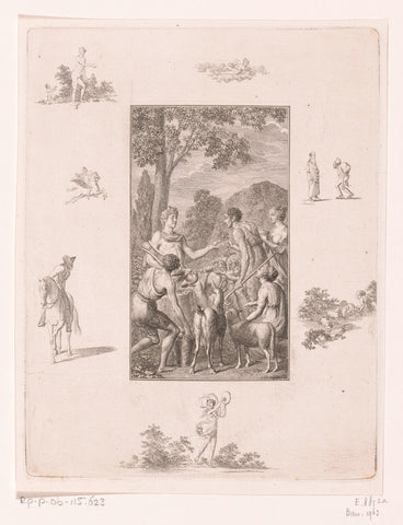 Herders brengen Apollo geschenken, Daniel Nikolaus Chodowiecki, 1798 Canvas Print