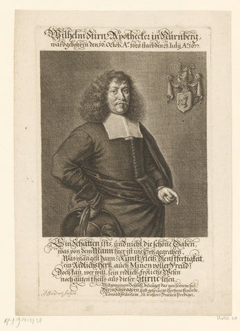 Portret van Wilhelm Stirn, Jakob von Sandrart, c. 1677 Canvas Print