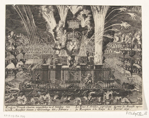 Fireworks in The Hague, 1691, Laurens Scherm, 1691 Canvas Print