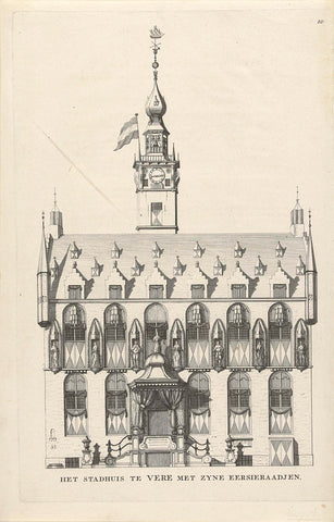 Decorated town hall, 1751, anonymous, 1751 Canvas Print