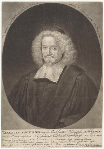 Portrait of the theologian Valentin Sutorius, Pieter Schenk (I), 1704 Canvas Print