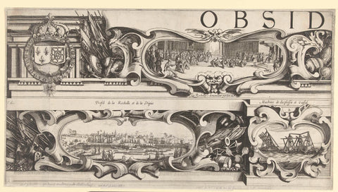 Siege of La Rochelle, September 1627-October 1628 (peripherals, parts top left and bottom right) (copy), anonymous, 1631 - 1639 Canvas Print