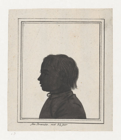 Silhouette portrait of Jan Brandes junior, Jan Brandes, 1783 Canvas Print