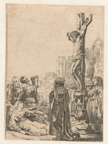 The crucifixion: small plate, anonymous, after 1635 Canvas Print