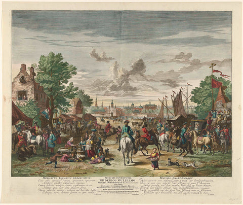 Paardenmarkt, c. 1702, Jan van Huchtenburg, 1701 - 1703 Canvas Print