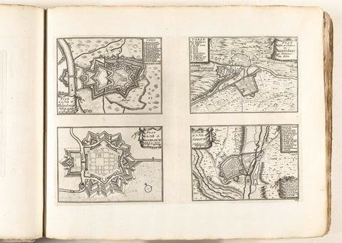 Maps of Philippsburg, Kreuznach, Saarlouis and Saverne, ca. 1702, anonymous, 1702 - 1703 Canvas Print