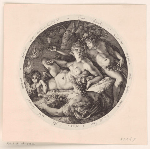 Bacchus, Ceres and Venus, Hendrick Goltzius, 1595 Canvas Print