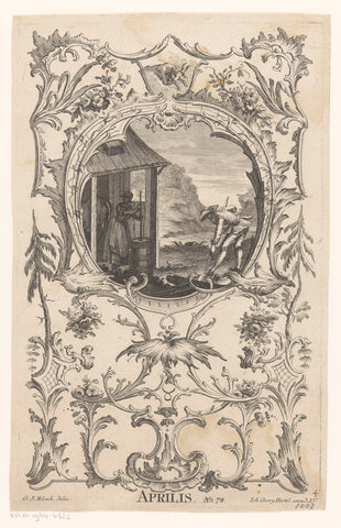 April, anonymous, 1705 - 1766 Canvas Print