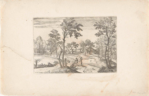 Landscape with a pond, Adriaen Collaert, 1578 - 1618 Canvas Print