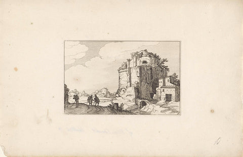 Ruin with a dome, Claes Jansz. Visscher (II), 1618 Canvas Print