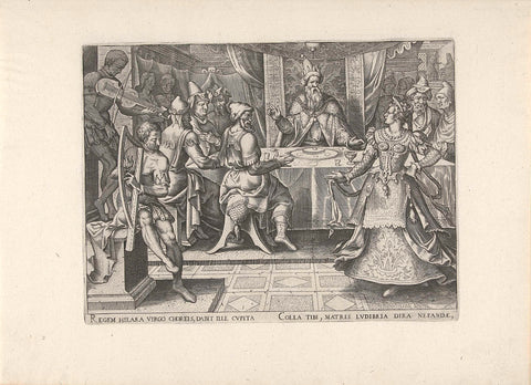 Salome dances at herod's party, Philips Galle, 1564 Canvas Print