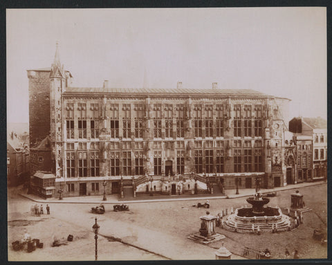 City Hall of Aachen after the fire in 1883, anonymous, 1883 - 1902 Canvas Print