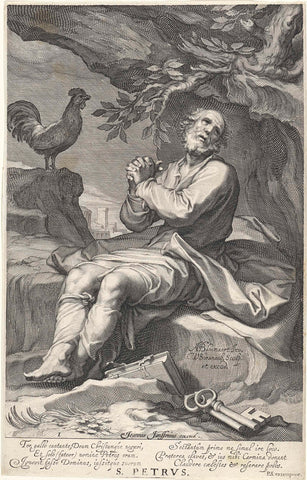 Penitent Saint Peter, Willem Isaacsz. of Swanenburg, 1608 - 1665 Canvas Print