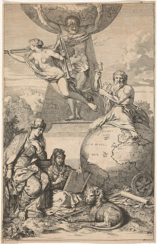 Atlas draagt de wereld op zijn schouders, Gerard de Lairesse, 1668 Canvas Print