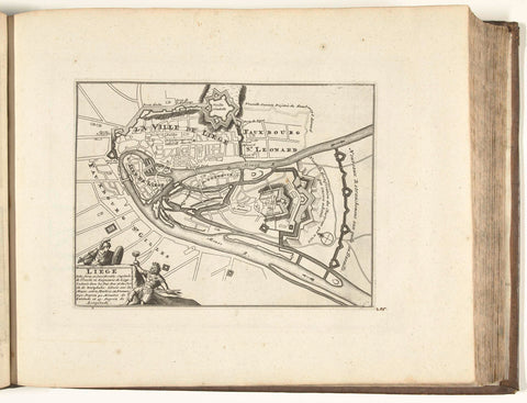 Map of Liège, 1726, anonymous, 1726 Canvas Print