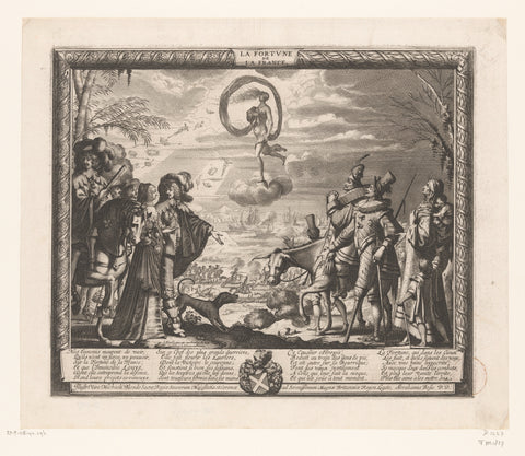 Fortuna endows the French while the Spaniards bele her help, Abraham Bosse, 1635 Canvas Print