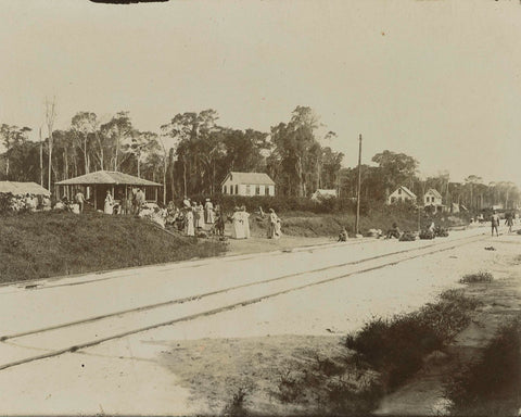 Feast on the occasion of the railway line, anonymous, c. 1905 Canvas Print