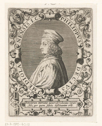 Portrait of Filippo Decio, Theodor de Bry, c. 1597 - c. 1599 Canvas Print