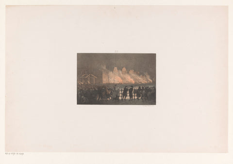 Burning the customs houses on November 15, 1813 in Amsterdam, Johan Conrad Greive, 1876 Canvas Print