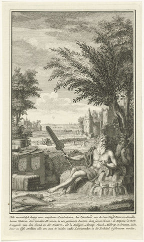 Landschap met twee riviergoden, Jan Caspar Philips, 1749 Canvas Print