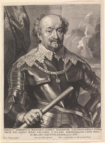 Portrait of John VIII, Count of Nassau-Siegen, Paulus Pontius, 1630-1654 Canvas Print