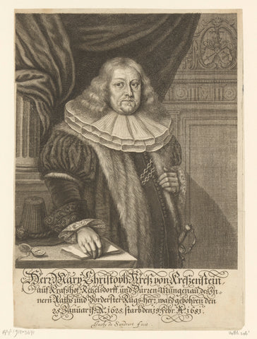 Portret van Marcus Christoph Kress von Kressenstein, Jakob von Sandrart, 1681 Canvas Print