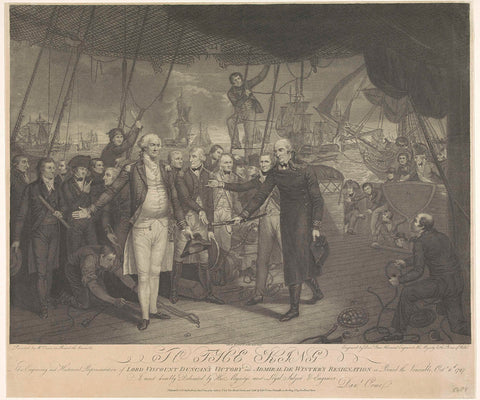 Surrender of De Winter after the lost naval battle at Kamperduin, 1797, Daniel Orme, 1800 Canvas Print