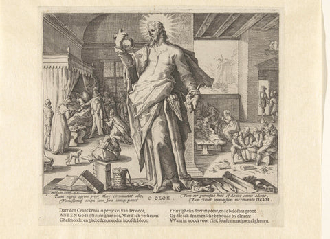 The Doctor as God, Hendrick Goltzius (workshop of), 1587 Canvas Print