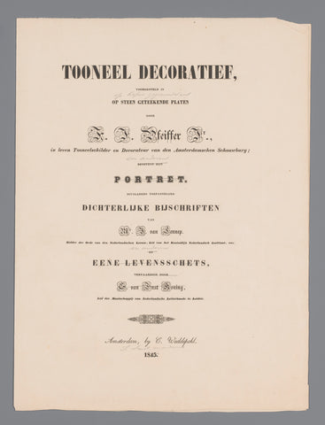 Title page for: J. van Lennep and G. van Ernst Koning, Tooneel decorative, 1845., anonymous, 1845 Canvas Print