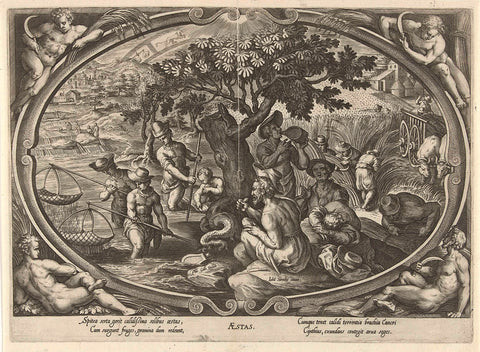 Summer, Philips Galle, c. 1578 - c. 1582 Canvas Print