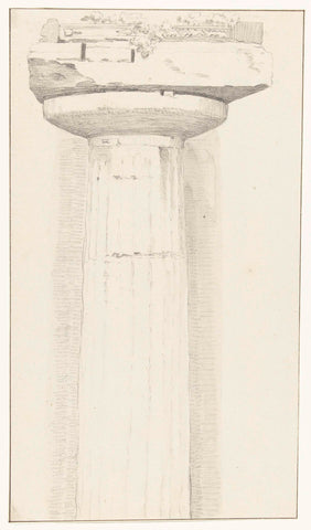 Doric column of the temple found under the church of saint Trinity in Taranto, Louis Ducros, 1778 Canvas Print