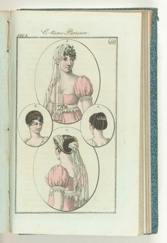 Journal des Dames et des Modes, editie Frankfurt 4 December 1808, Costume Parisien (49), anonymous, 1808 Canvas Print