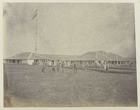 Main building with flagpole, Woodbury & Page, 1863 - 1869 Canvas Print