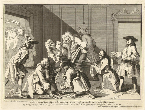 Braakende en schijtende Engelsman Robert Walpole, 1742, anonymous, 1742 Canvas Print